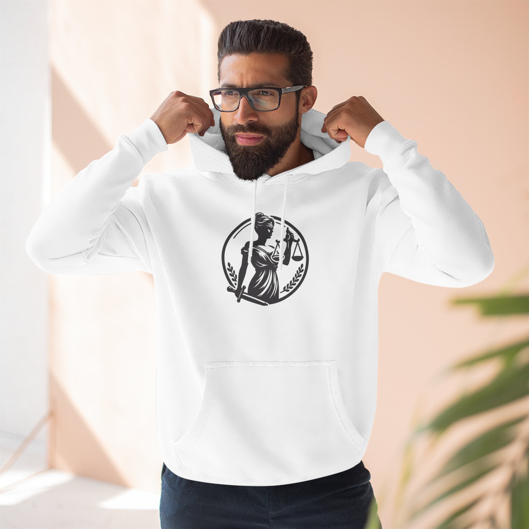 Lady Justice Scales Hoodie — Legal Lawyer Lawyerhood Emblem Sweatshirt