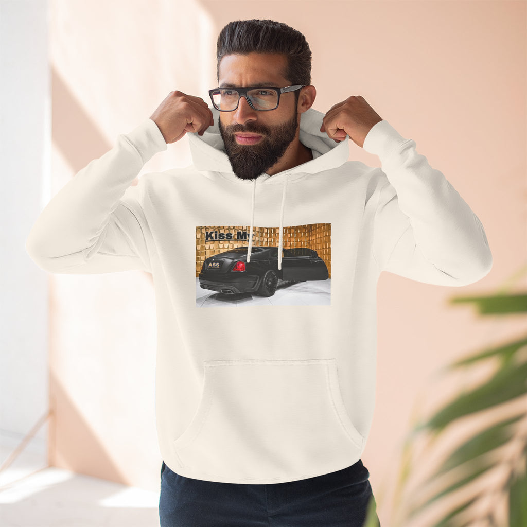 Kiss My  License plate Hoodie — Graphic Black Car Music Lover Pullover