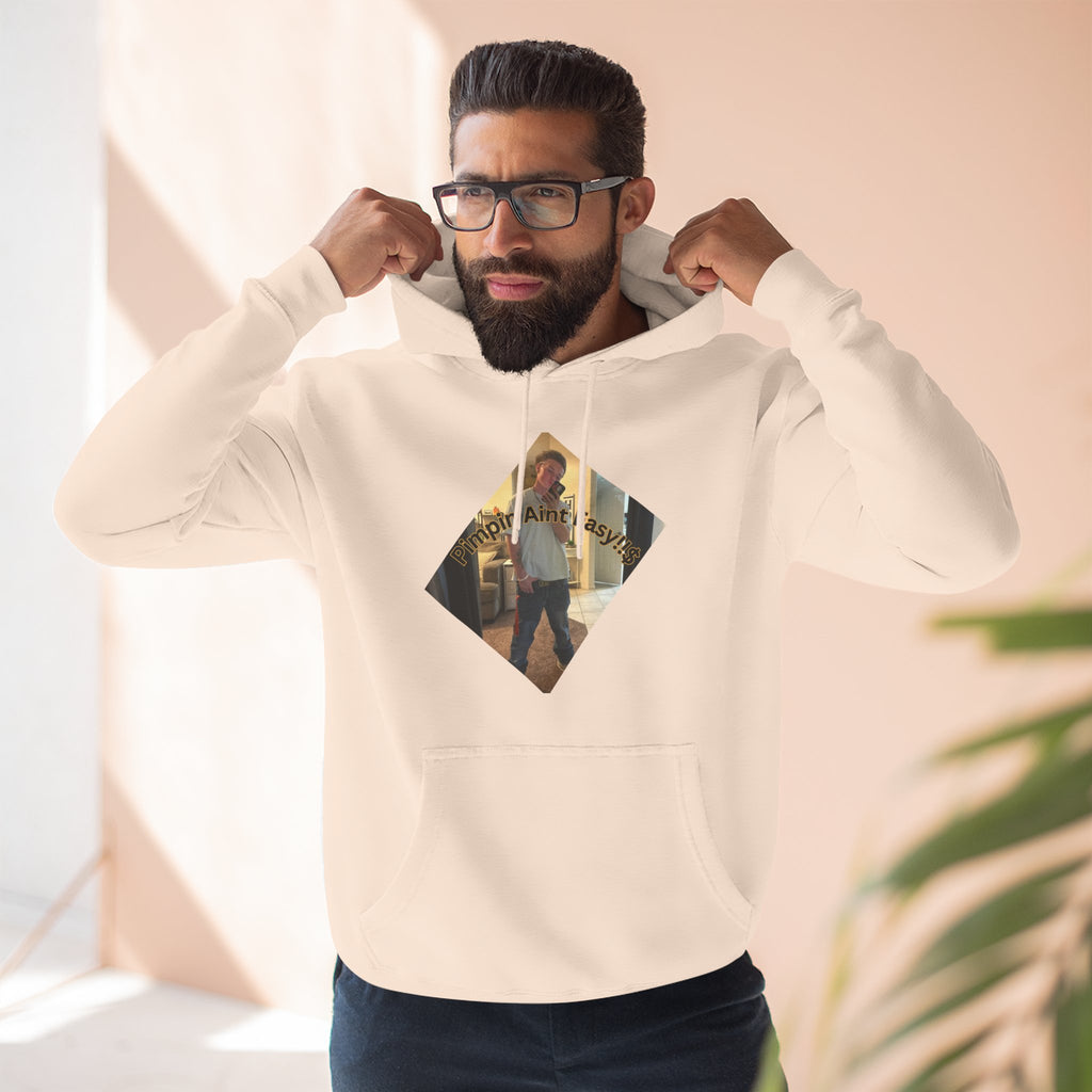 Pimpin Aint Easy (Ryder or Die Style)   Three-Panel Fleece Hoodie — Cozy Diamond Photo Graphic Pullover