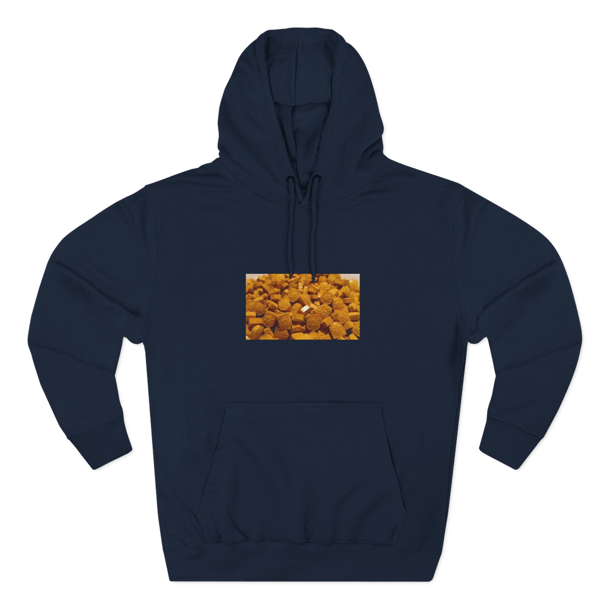 UPS Delivery Hoodie — Golden Nugget Pattern Chest Print Fleece Hoodie