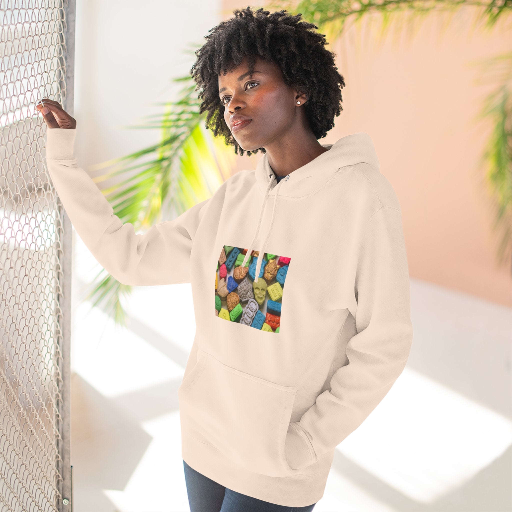 Candy Collage Hoodie — Colorful Retro Candy Graphic Pullover
