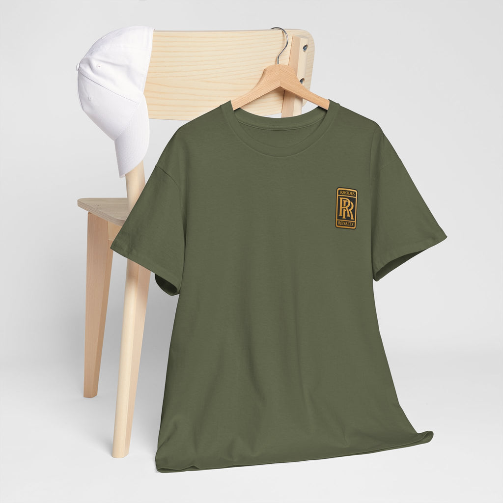 Rhodes Royalty Family Crest- Luxury Monogram T-Shirt — Small Chest Patch "RR"