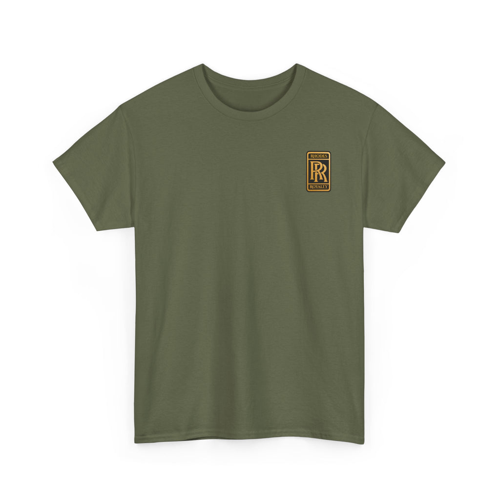 Rhodes Royalty Family Crest- Luxury Monogram T-Shirt — Small Chest Patch "RR"