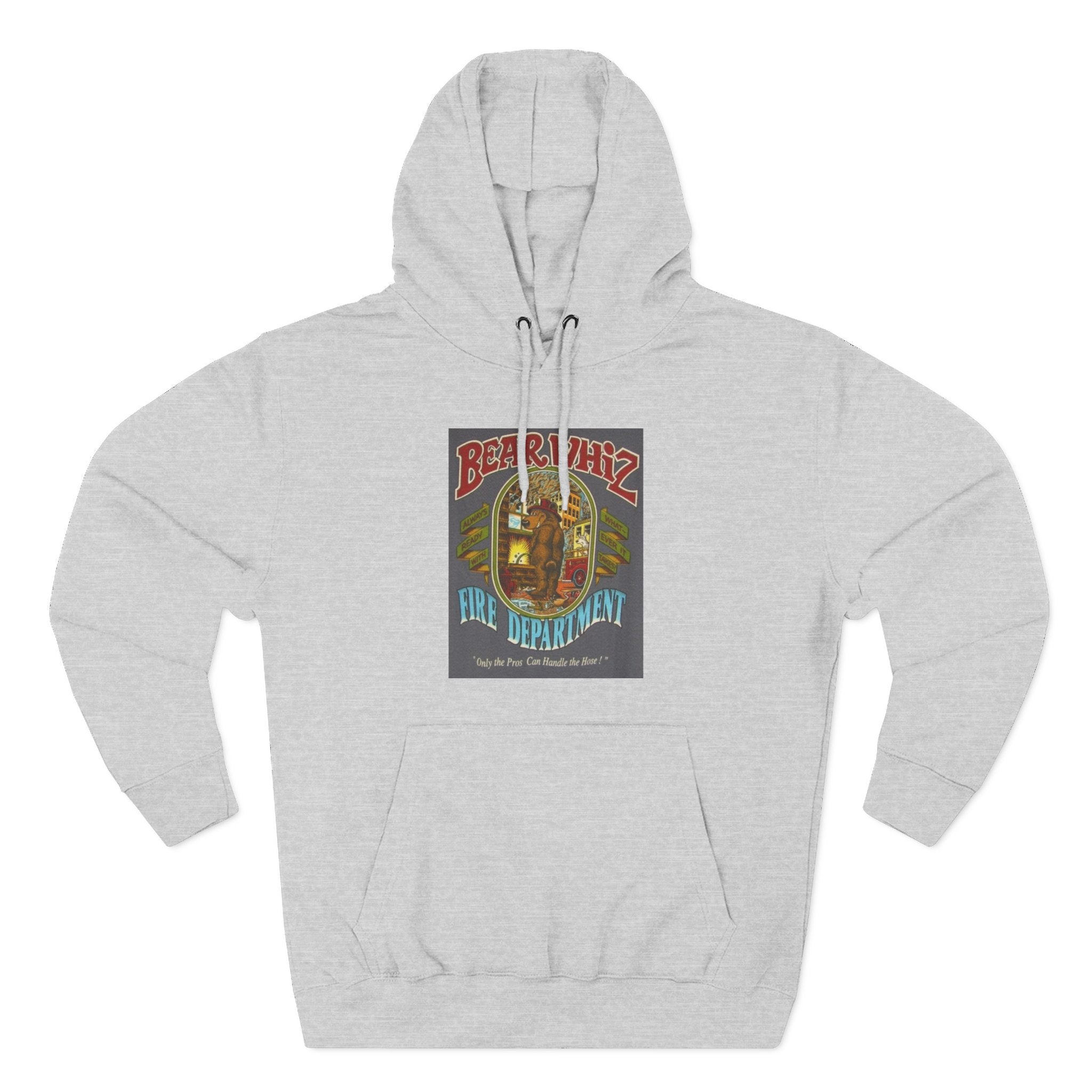 Bear Whiz Fire Department Hoodie — Vintage Bear Whiz Three-Panel Design