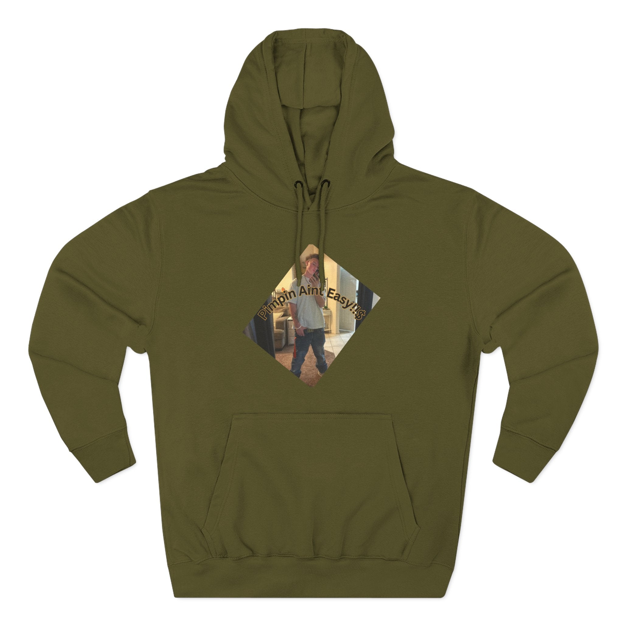 Pimpin Aint Easy (Ryder or Die Style)   Three-Panel Fleece Hoodie — Cozy Diamond Photo Graphic Pullover