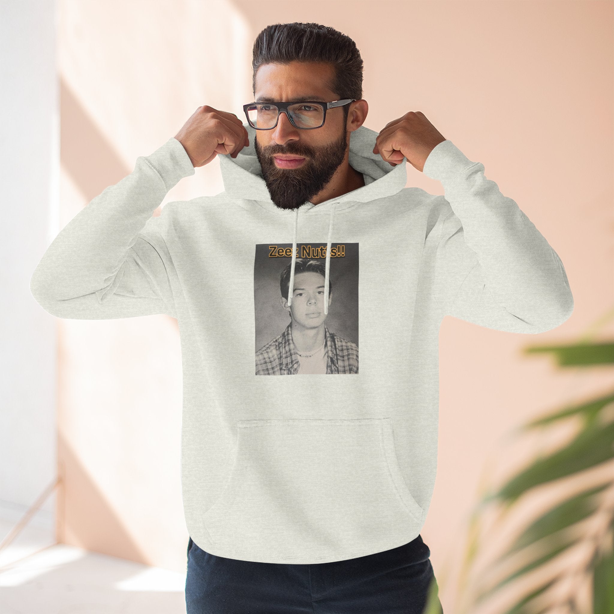 Zee'z Nutts!!   Vintage Portrait Hoodie — 'ZeeNutty' Photo Graphic Pullover