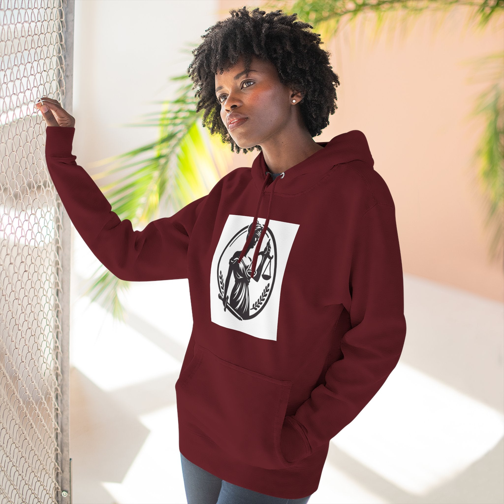 Lady Justice Scales Hoodie — Legal Lawyer Lawyerhood Emblem Sweatshirt