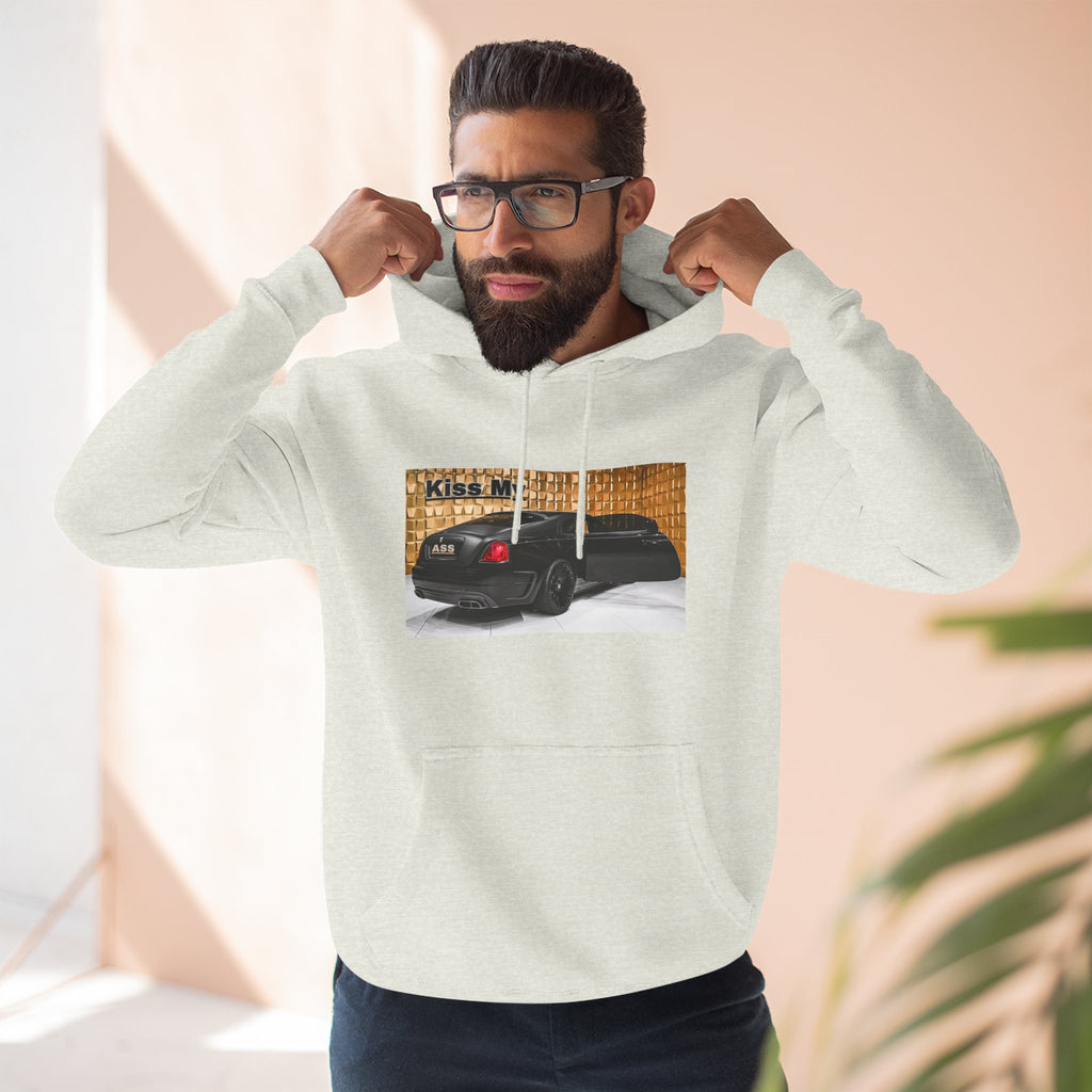 Kiss My  License plate Hoodie — Graphic Black Car Music Lover Pullover