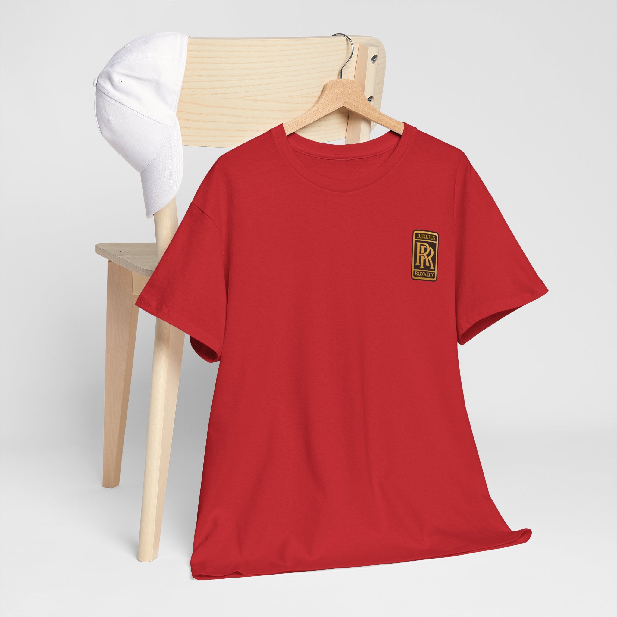 Rhodes Royalty Family Crest- Luxury Monogram T-Shirt — Small Chest Patch "RR"