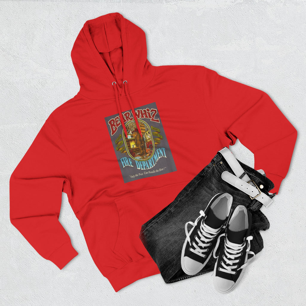 Bear Whiz Fire Department Hoodie — Vintage Bear Whiz Three-Panel Design