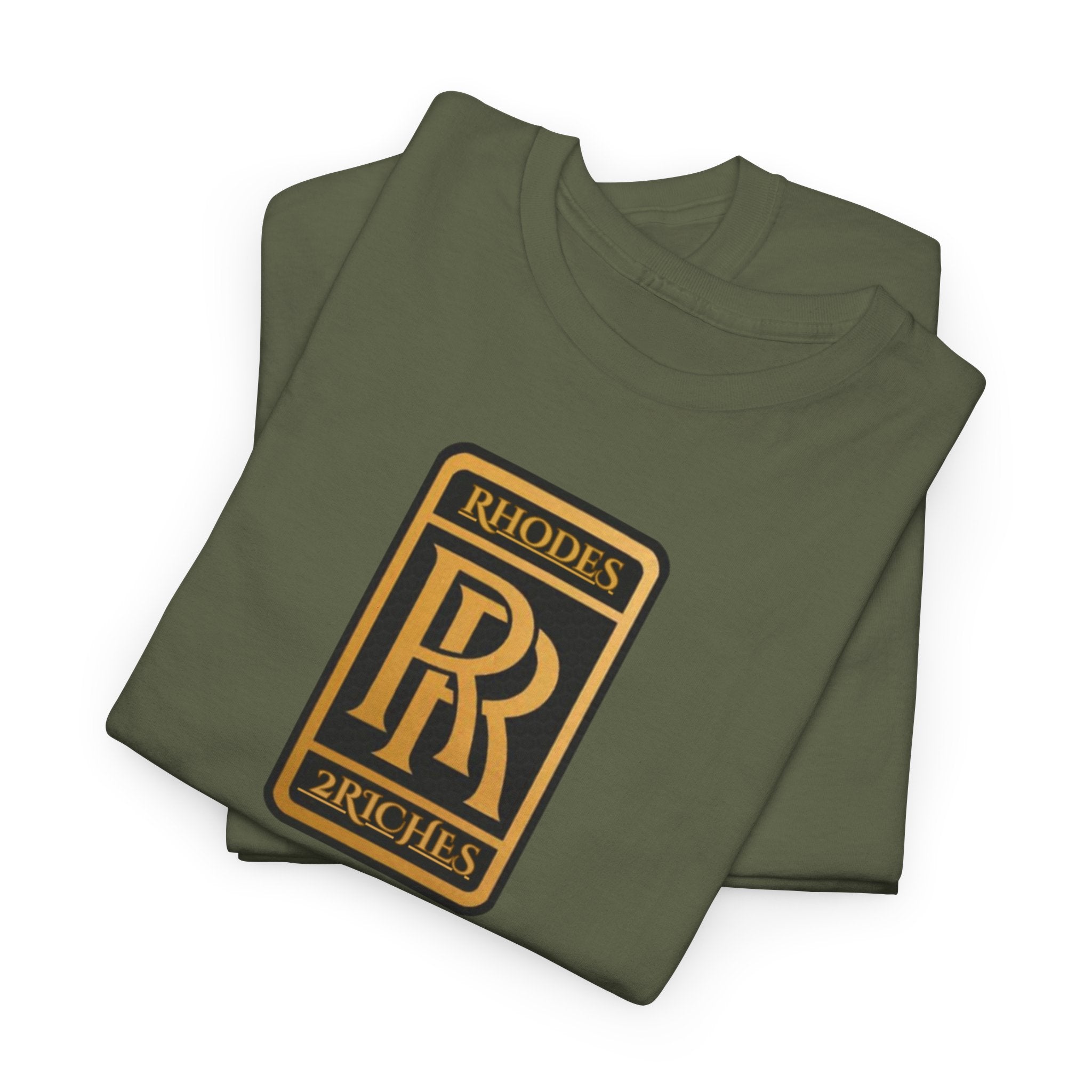 Rhodes 2 Riches Family Crest - Luxury Monogram Tee — 'RR' Rhodes & Riches Crest Cotton T-Shirt