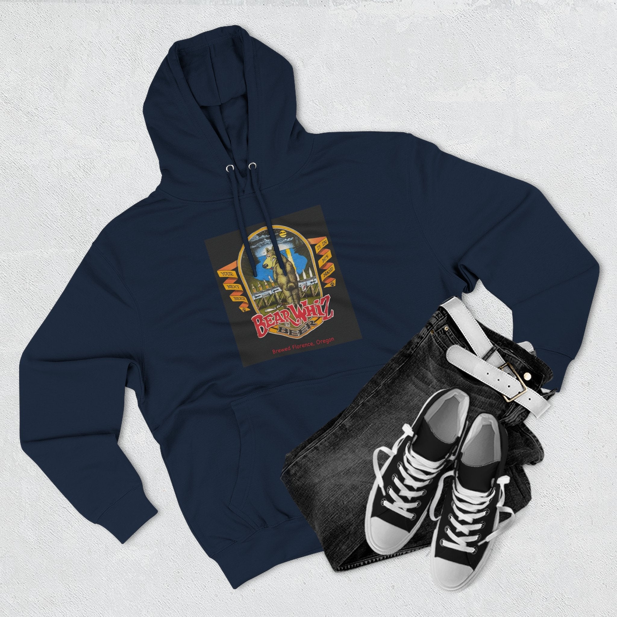 Bear Whiz Beer Original Hoodie — 'Beach Vibes' Graphic Pullover