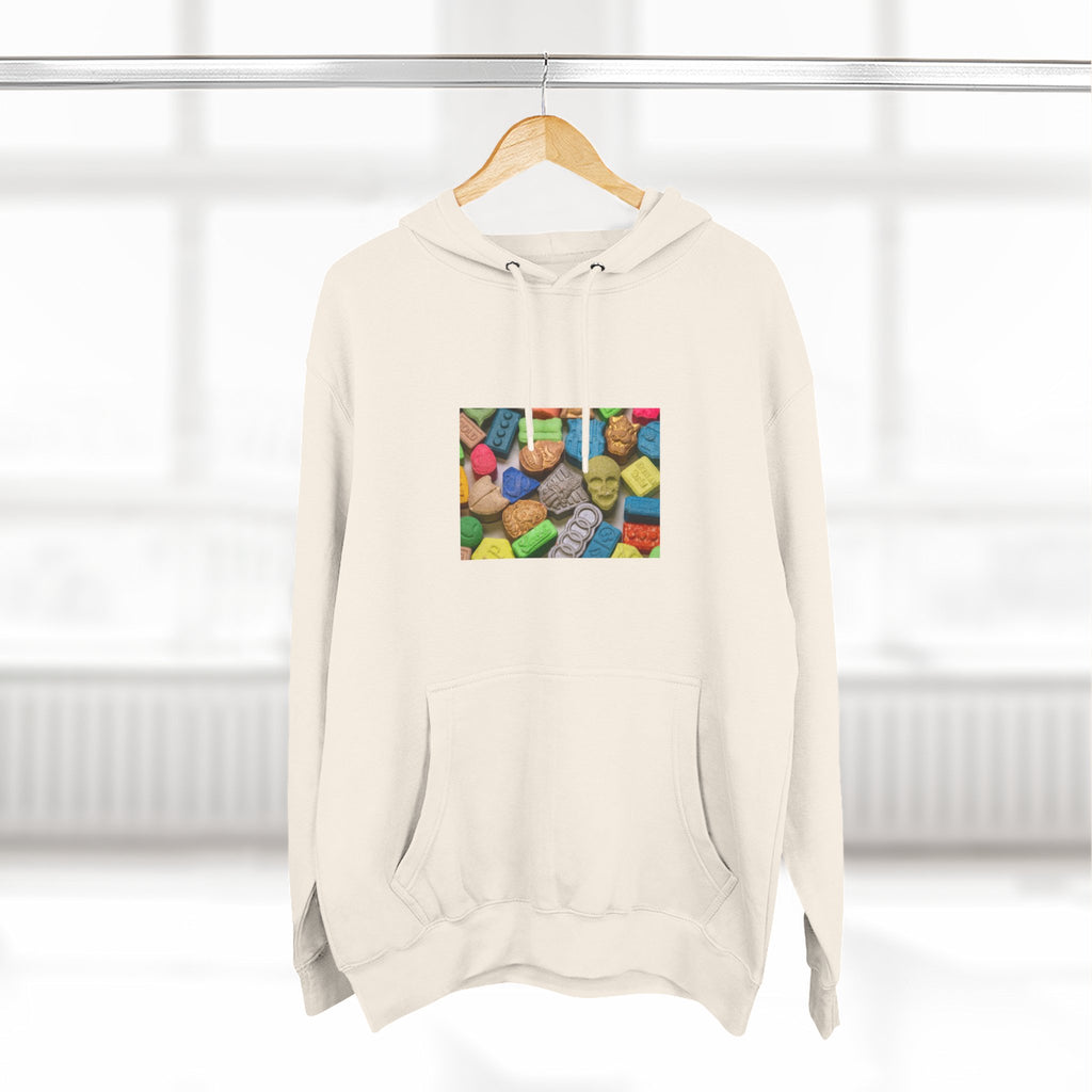 Candy Collage Hoodie — Colorful Retro Candy Graphic Pullover