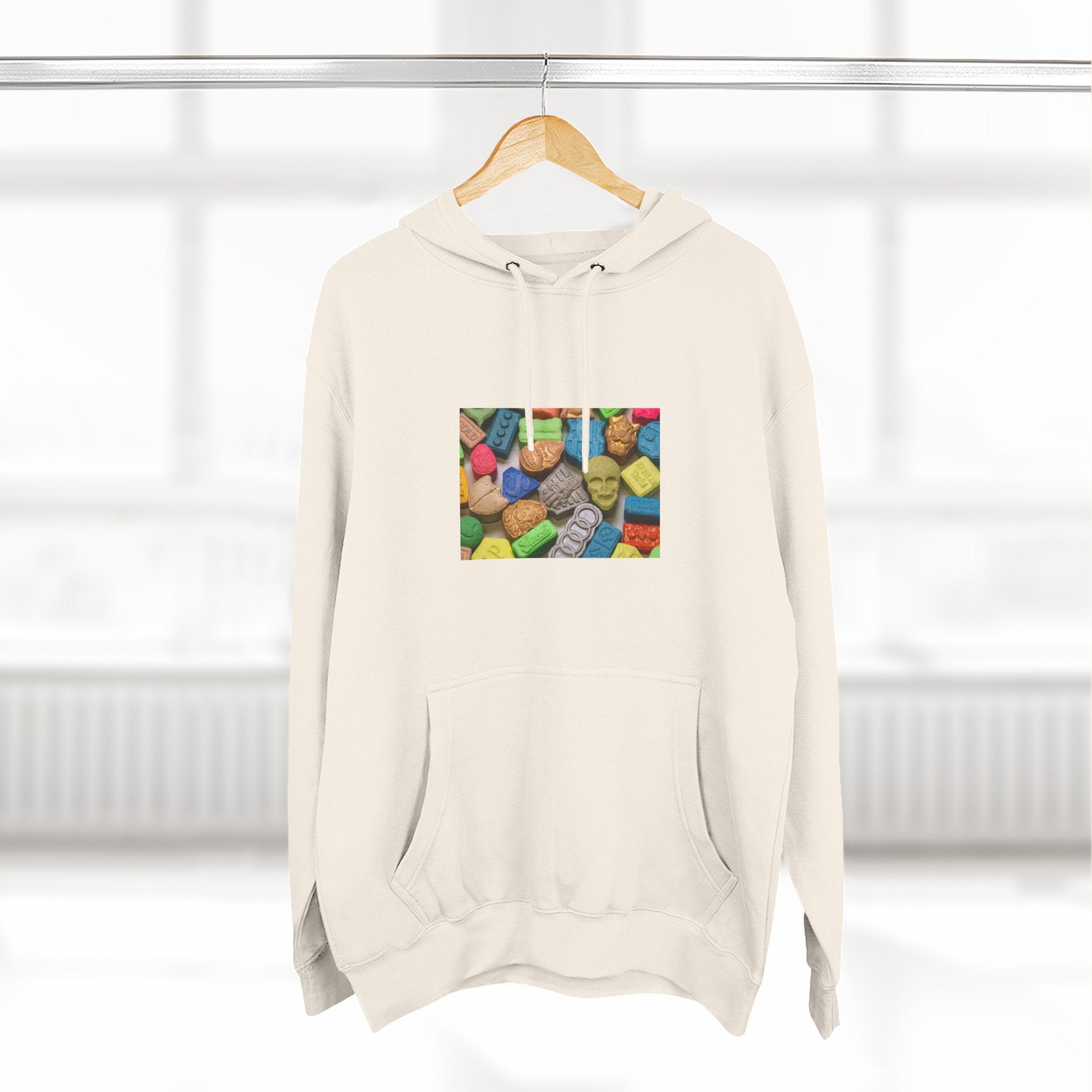 Candy Collage Hoodie — Colorful Retro Candy Graphic Pullover