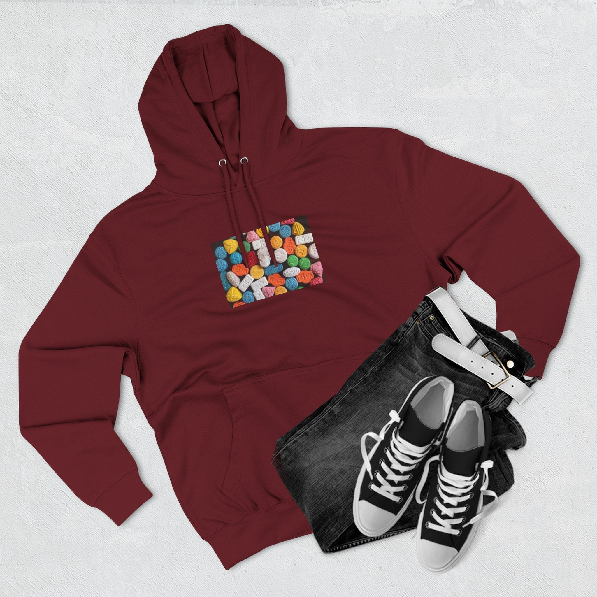 Colorful Candy Photo Hoodie — Retro Sweet Treats Pullover