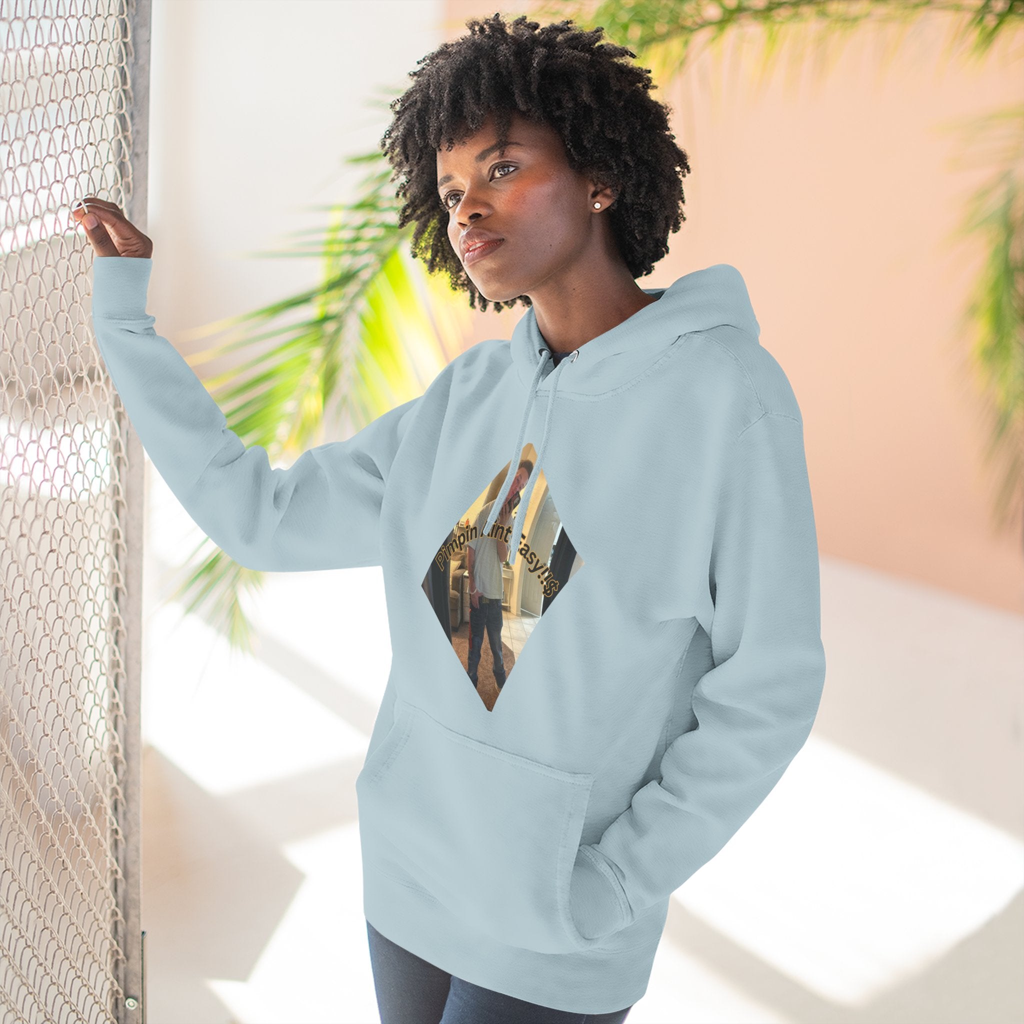 Pimpin Aint Easy (Ryder or Die Style)   Three-Panel Fleece Hoodie — Cozy Diamond Photo Graphic Pullover
