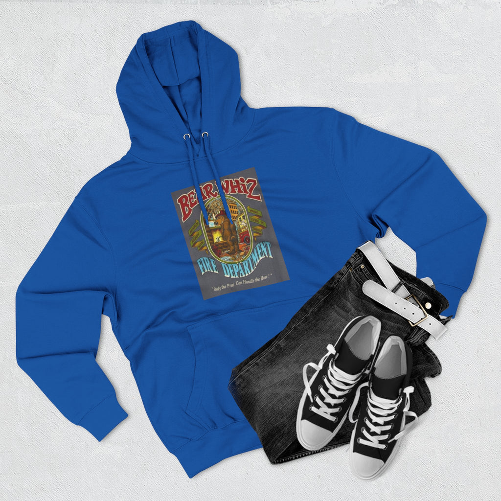 Bear Whiz Fire Department Hoodie — Vintage Bear Whiz Three-Panel Design