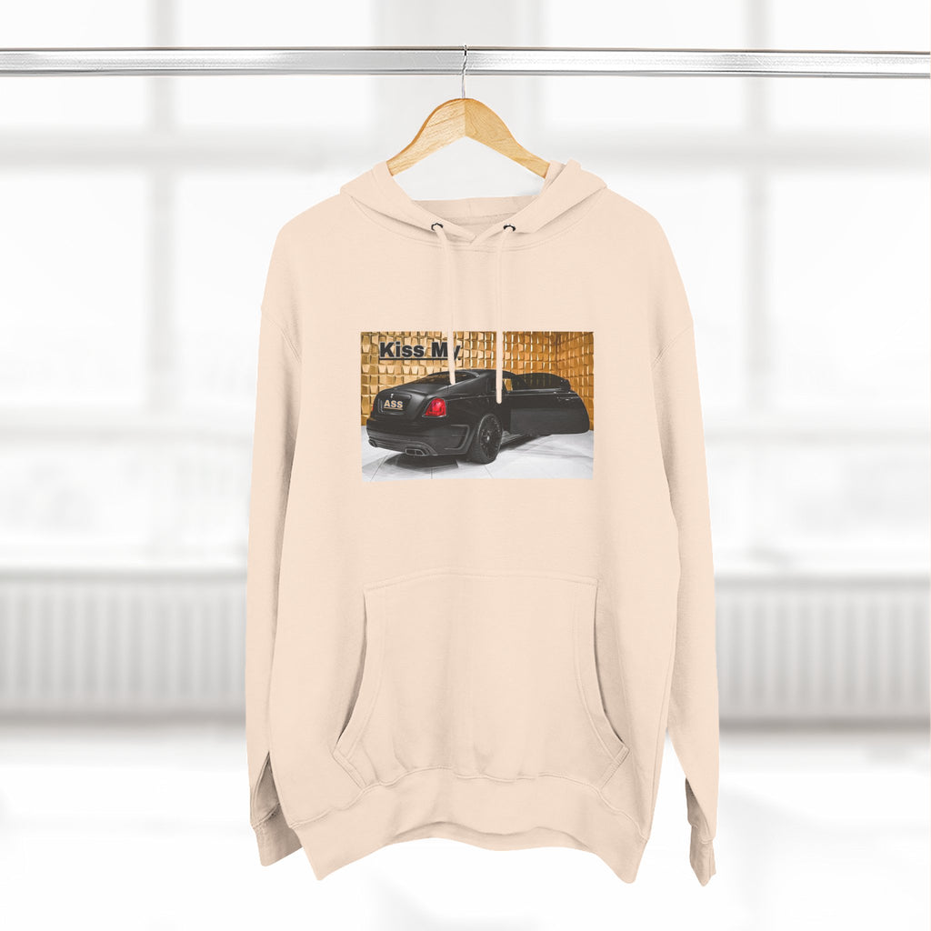 Kiss My  License plate Hoodie — Graphic Black Car Music Lover Pullover