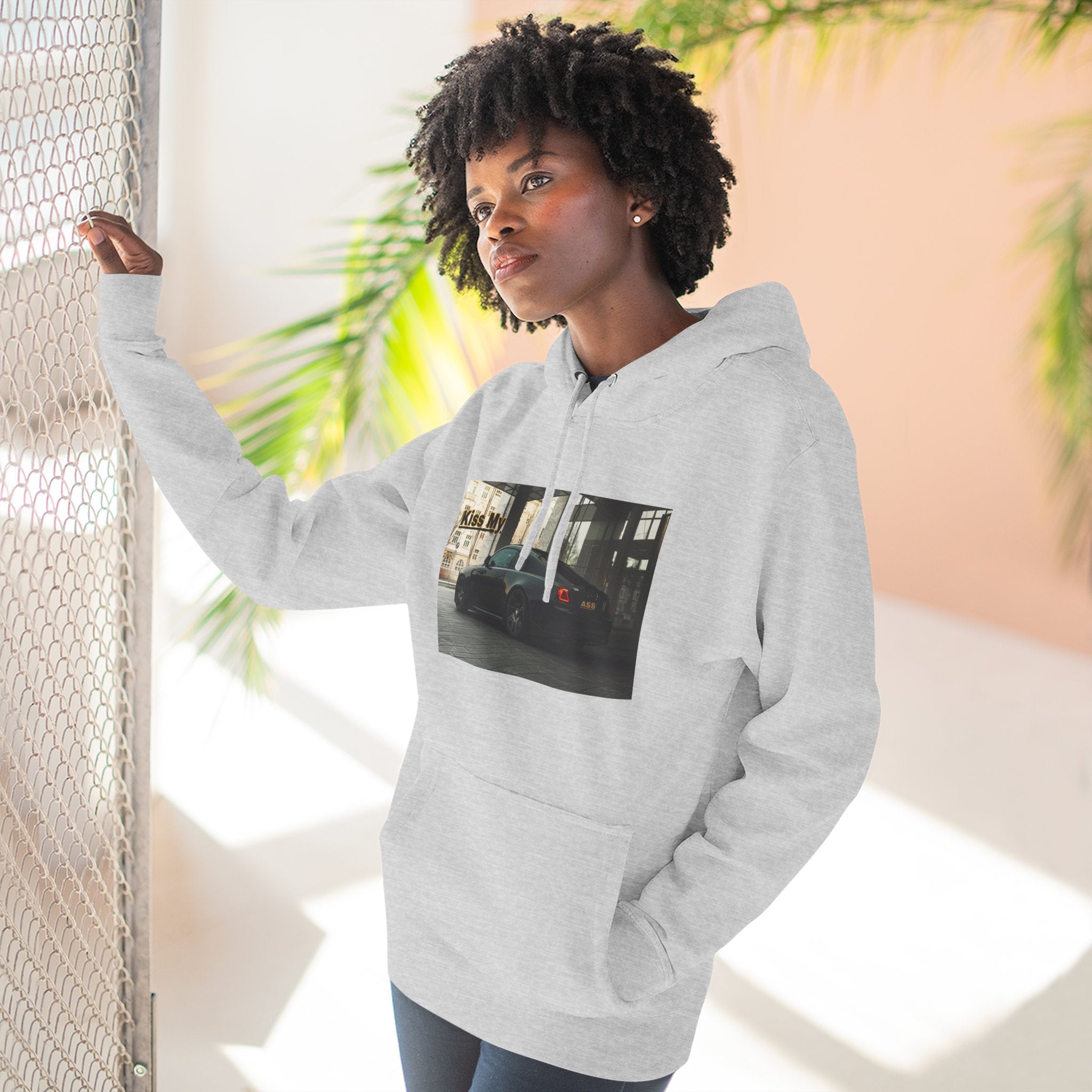 KISS MY license plate Photo Hoodie — Vintage Streetwear Pullover