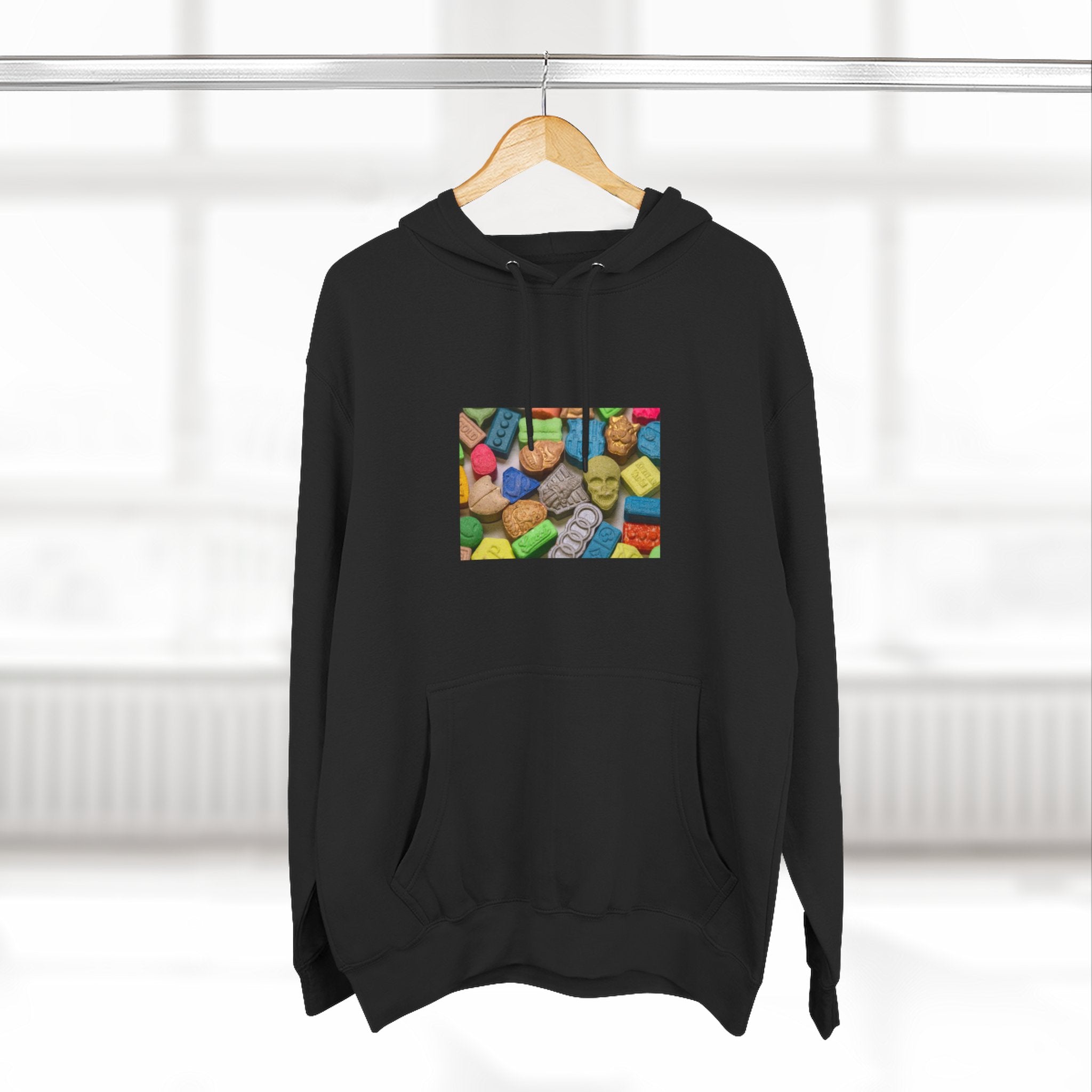Candy Collage Hoodie — Colorful Retro Candy Graphic Pullover