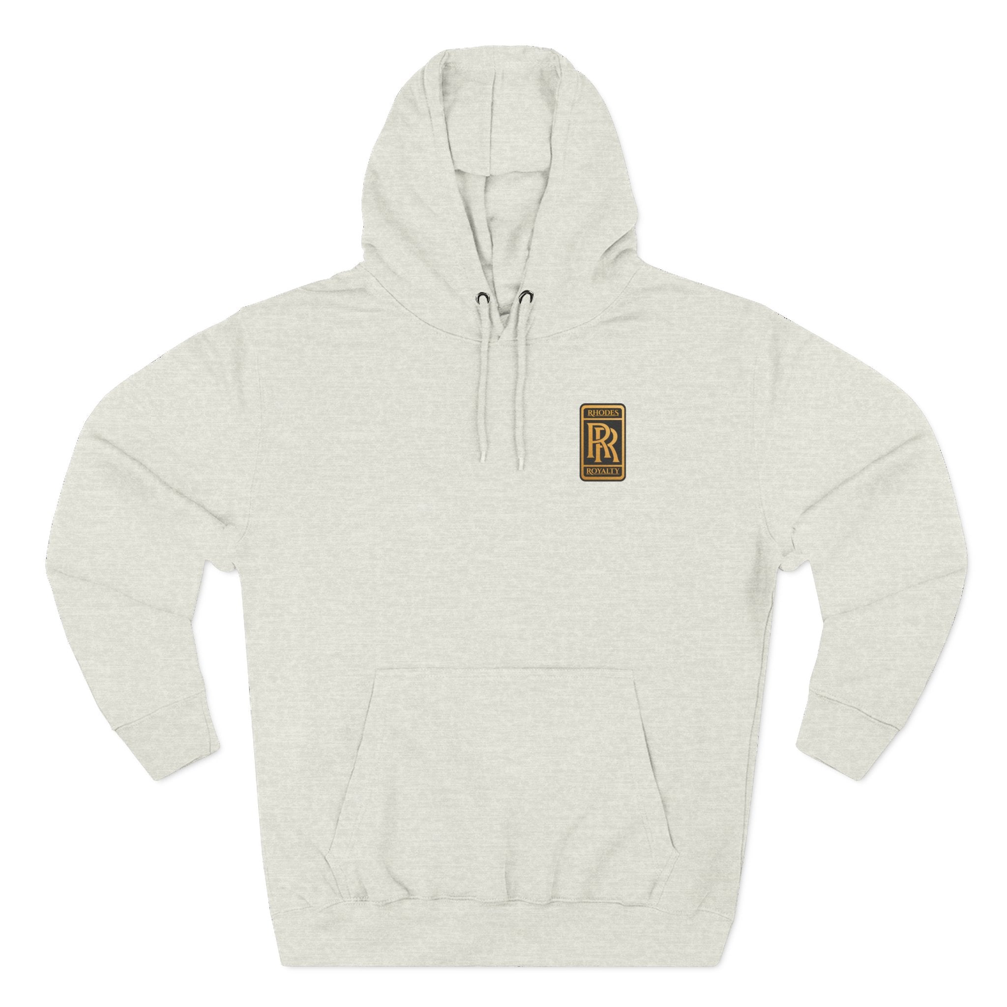 Rhodes Royalty RR Patch Hoodie — Three-Panel Fleece Hooded Sweatshirt