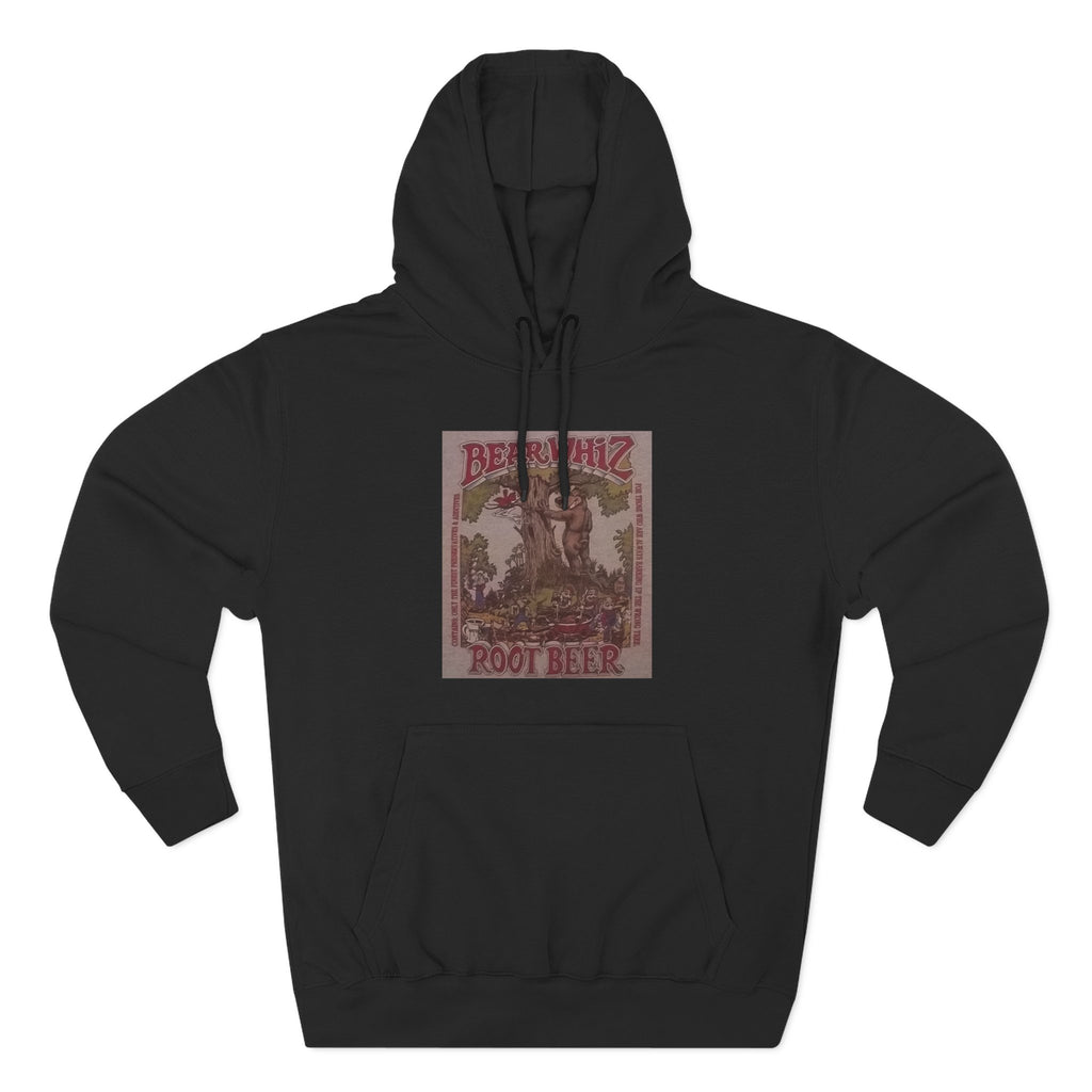 Bear Whiz Beer RootBeer  Vintage Label Hoodie — Retro Beverage Graphic Fleece Pullover