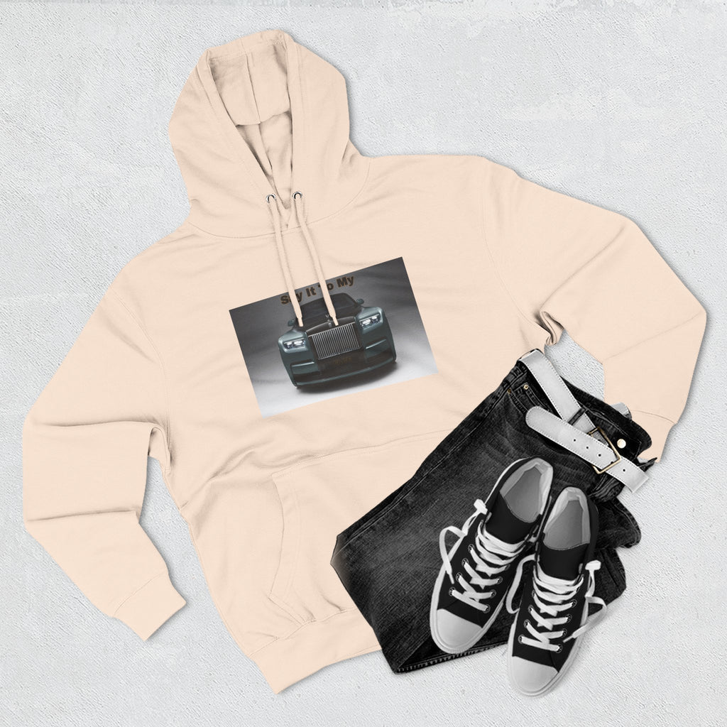 Say It To My Face RR-Style Three-Panel Fleece Sweatshirt- Luxury Car Front Graphic Hoodie —