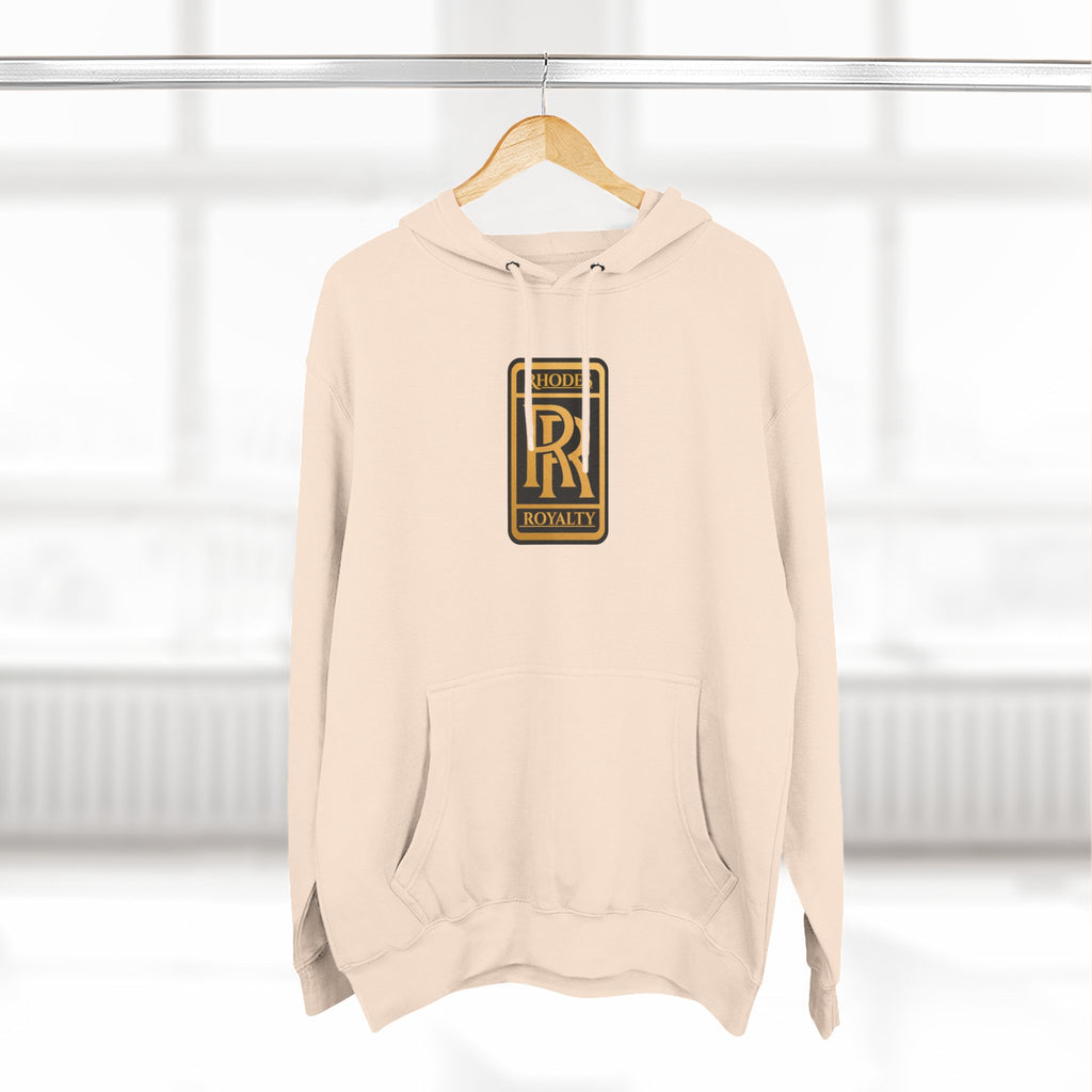 Rhodes Royalty Logo Hoodie — Gold Emblem Fleece Pullover