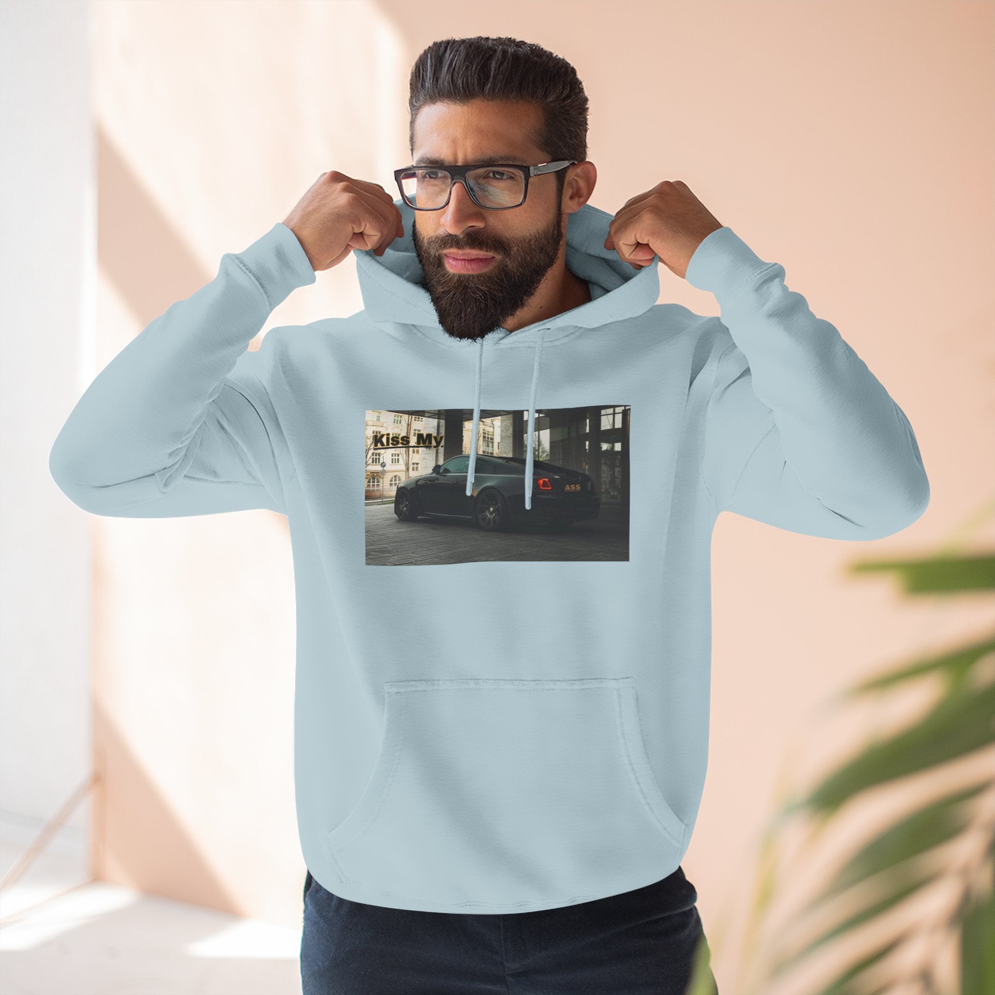 KISS MY license plate Photo Hoodie — Vintage Streetwear Pullover