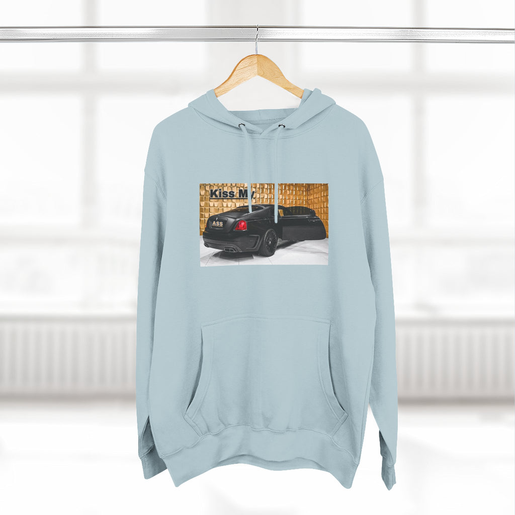 Kiss My  License plate Hoodie — Graphic Black Car Music Lover Pullover