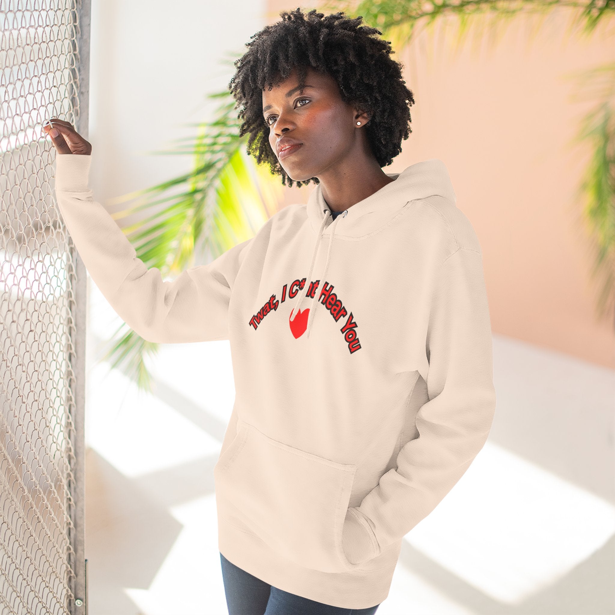I cunt hear you 2 Three-Panel Fleece Hoodie
