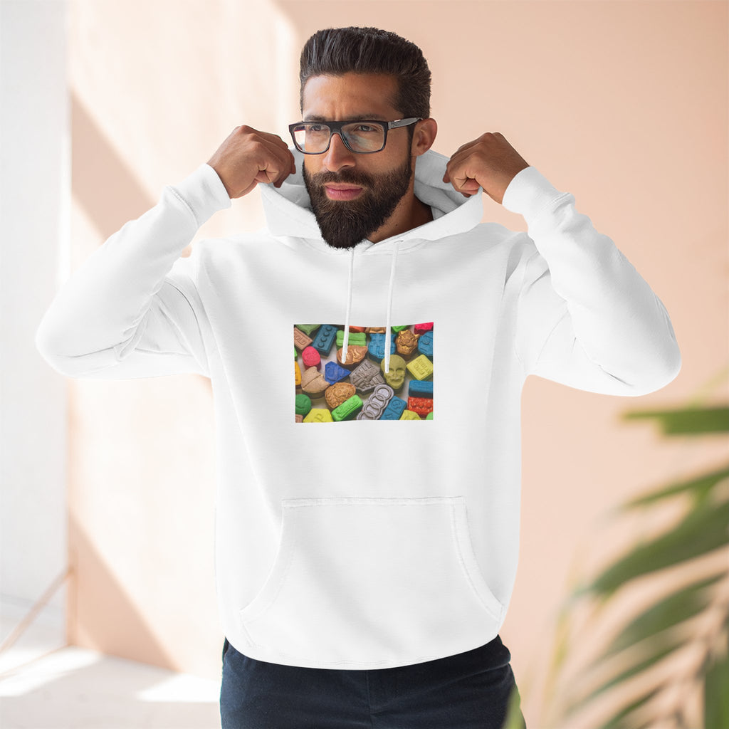 Candy Collage Hoodie — Colorful Retro Candy Graphic Pullover