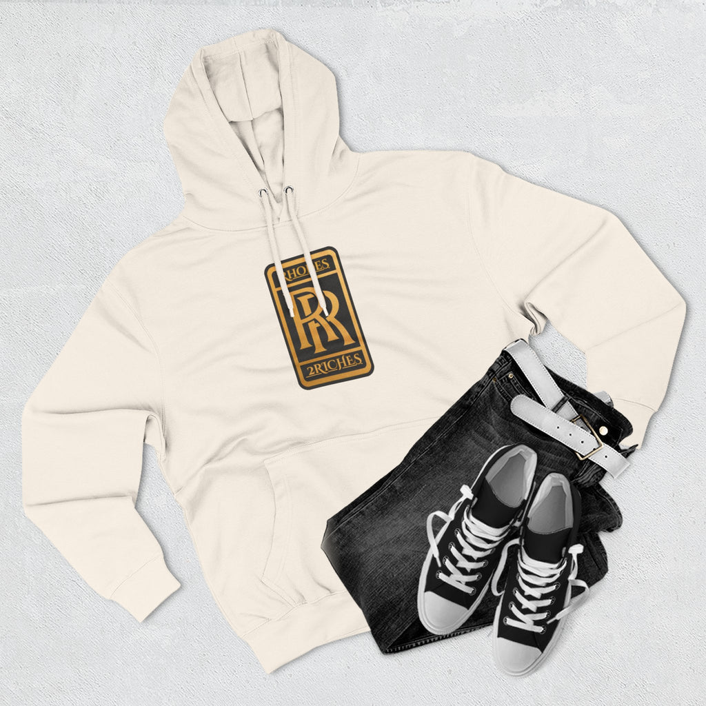 RHODES 2 RICHES Heritage RR Gold Emblem Hoodie — Luxury Vintage Logo Fleece