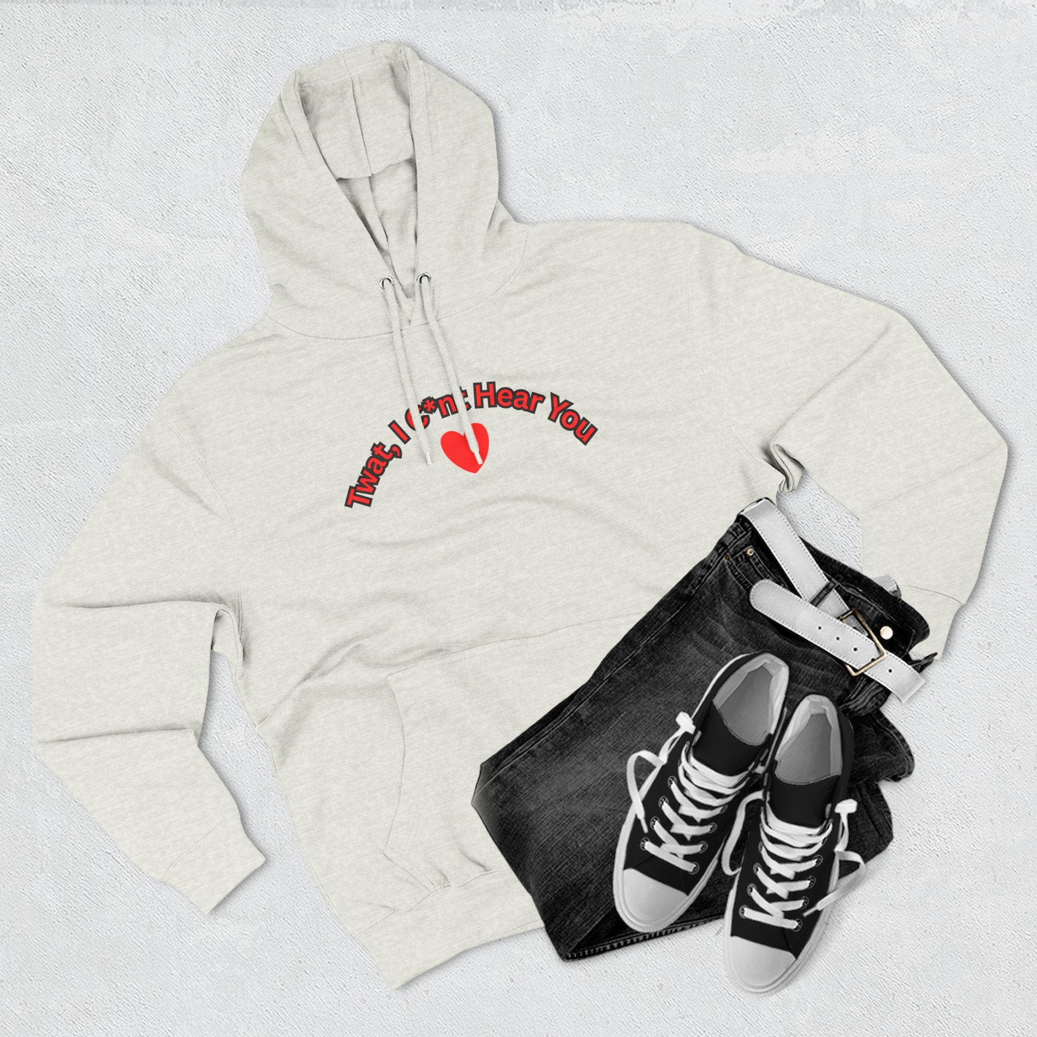 I cunt hear you 2 Three-Panel Fleece Hoodie