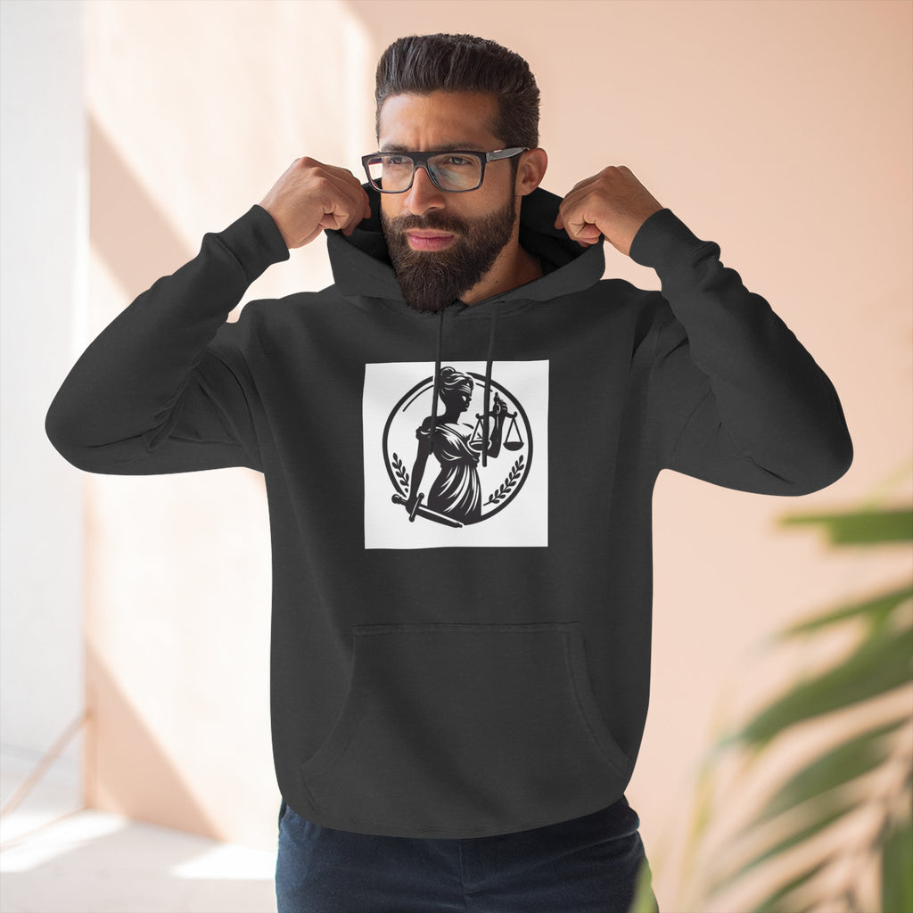 Lady Justice Scales Hoodie — Legal Lawyer Lawyerhood Emblem Sweatshirt