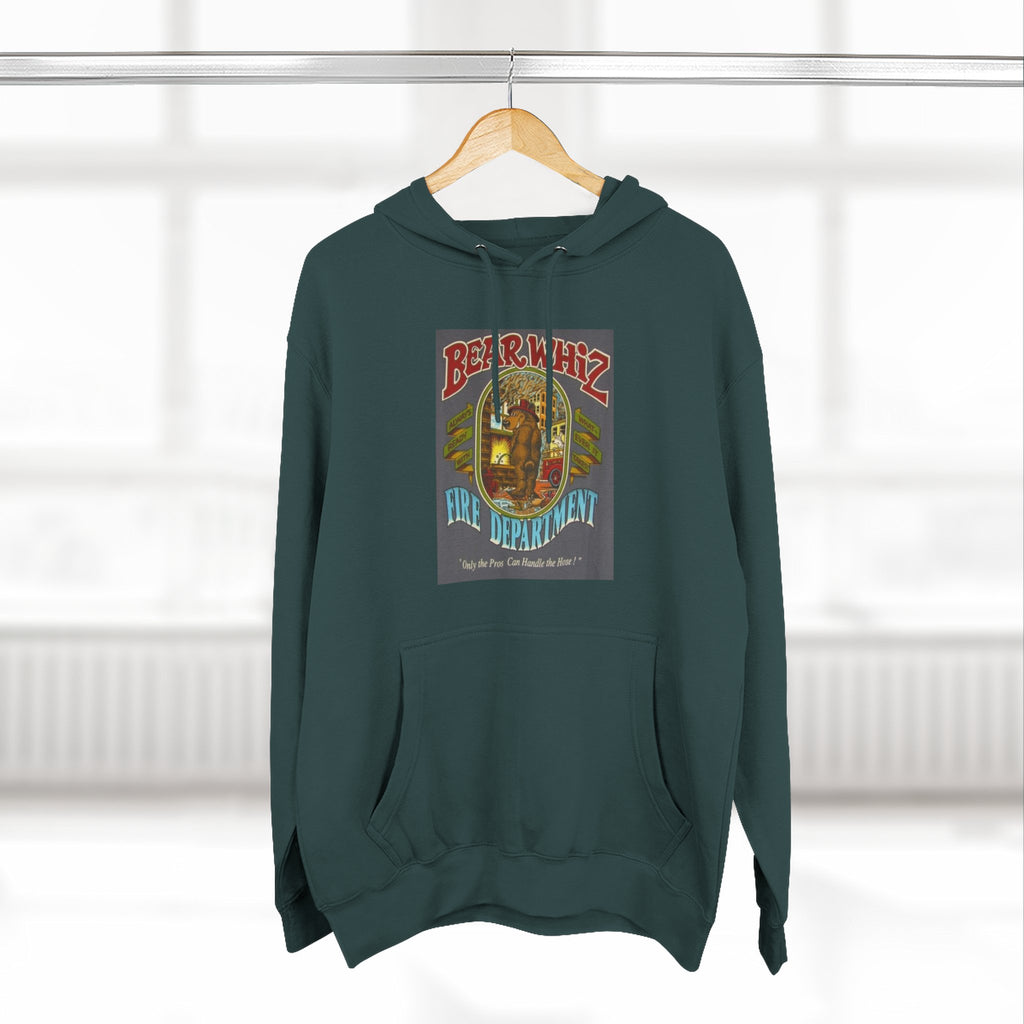 Bear Whiz Fire Department Hoodie — Vintage Bear Whiz Three-Panel Design